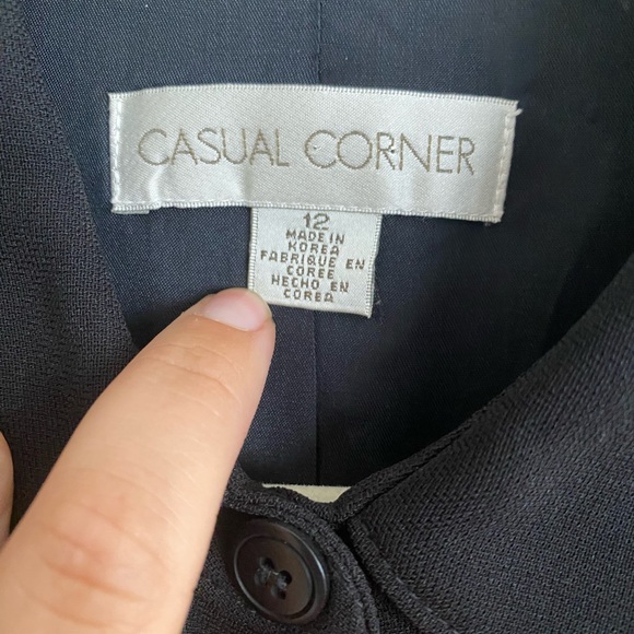 Womens Straight Shift Dress Size 12 Black Button Down Collared Casual Corner - Picture 3 of 9